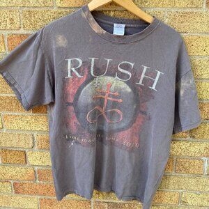 2010 Rush Time Machine Tour Band Promo T Shirt Large Gray Distressed